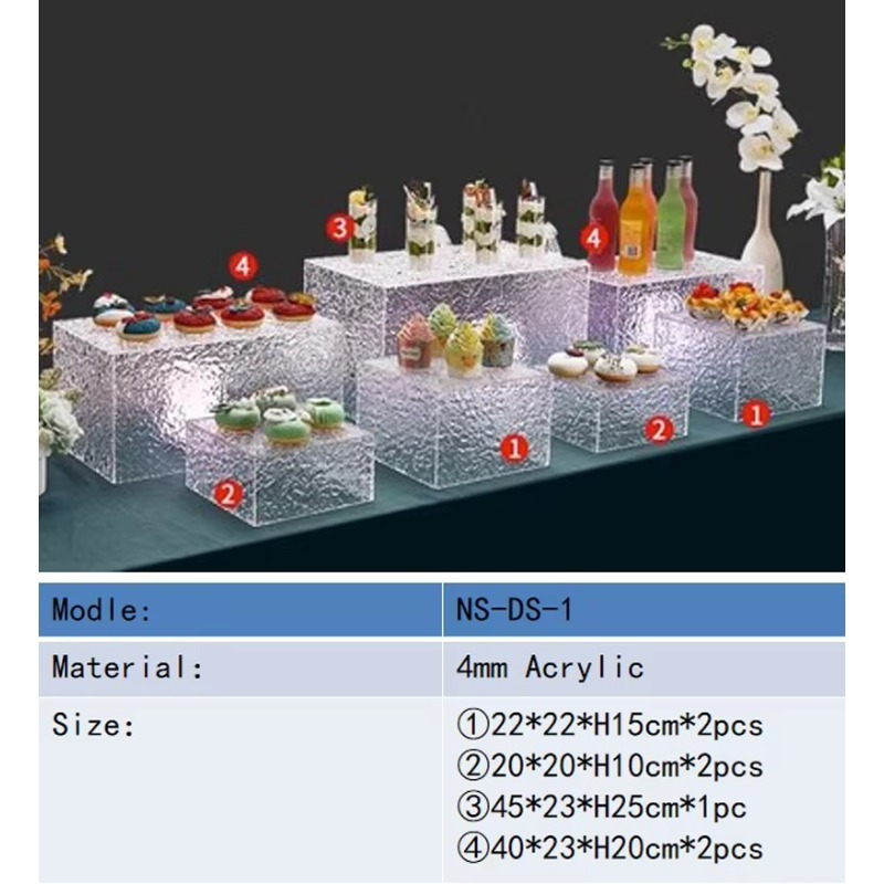 Kotak Akrilik Transparan, Wada - Display Risers Set ulasan dan harga